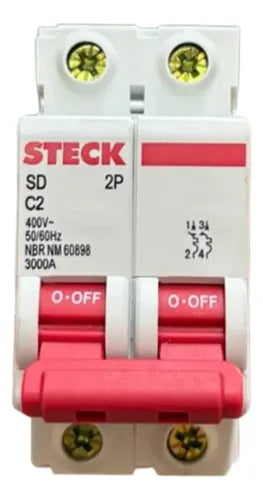 Disjuntor Bipolar Sdd62c02 2a Curva C 3ka Steck