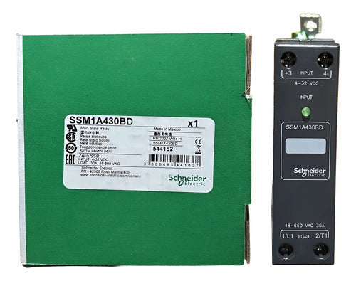 Relé De Estado Sólido 30a Ssm1a430bd Schneider 4-32vcc / 48-660vca