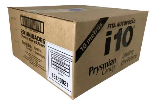 Fita Isolante I10 Alta Tensão Autofusão 10 Metros Prysmian Preto Alta Tensão Autofusão