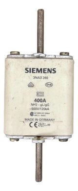 Fusível Nh02 Retardado 400a 500v 3na3260 Siemens 500v