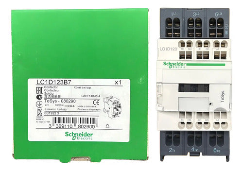 Contator Tripolar Tesys 12a 24v 1na+1nf Lc1d123b7 Schneider 24vca