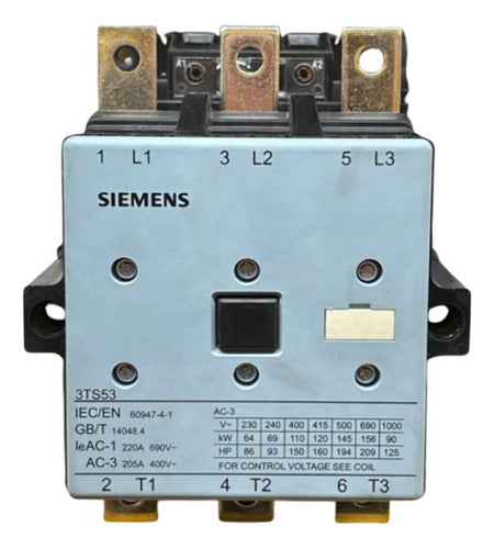 Contator 3ts5322-0an2 205a 220v 2na+2nf Siemens 220v