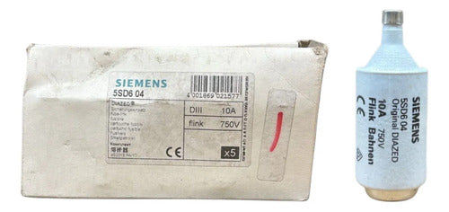 Kit Com 3: Fusivel Diazed 10a 5sd604 Siemens 750v
