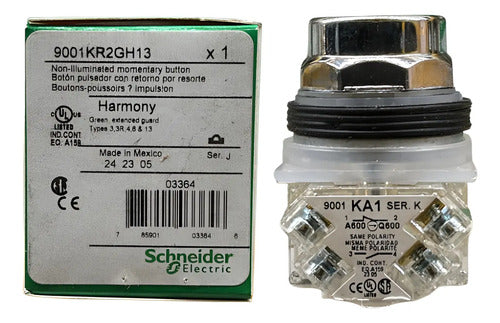 Botão 30mm Metálico Verde 1naf 9001kr2gh13 Schneider Verde -