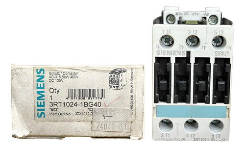 Contator Tripolar 125vcc 12a Ac-3 3rt1024-1bg40 Siemens 125vcc
