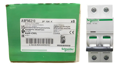 Mini Disjuntor Acti9 Ic60l 2p Curva K 10a A9f95210 Schneider