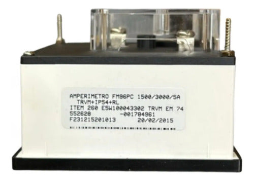 Amperimetro Fm96pc 1500/3000/5a Travamento Em 740a Ip54 Kron
