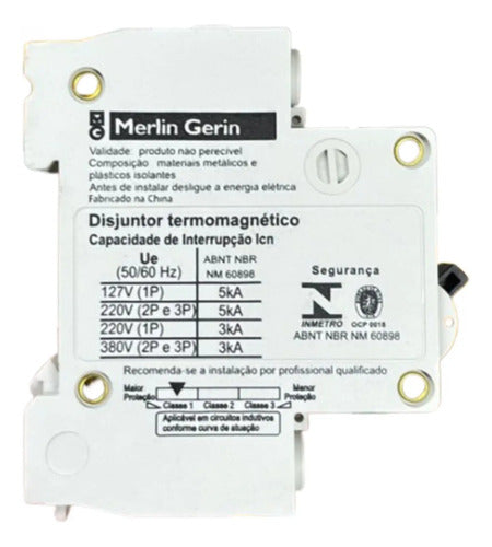 Kit Com 10 Peças: Disjuntor Unipolar K32a1c32 32a Schneider