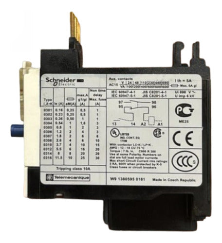 Rele Termico Tesys K Classe 10 8-11.5a Lr2k0316 Schneider 690v