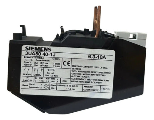 Rele Térmico 6,3-10a 3ua5040-1j Siemens -