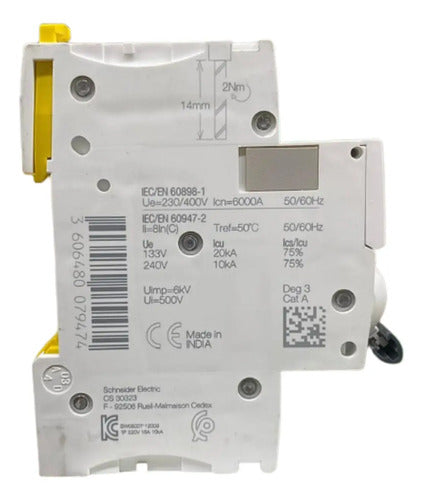 Disjuntor Acti9 Ic60n 1p 16a Curva C A9f74116 Schneider