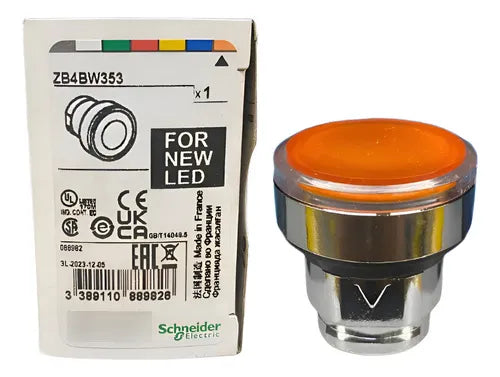 Kit Com 2 Cabeçote P/ Botão Luminoso 22mm Zb4bw353 Schneider Laranja Não Se Aplica