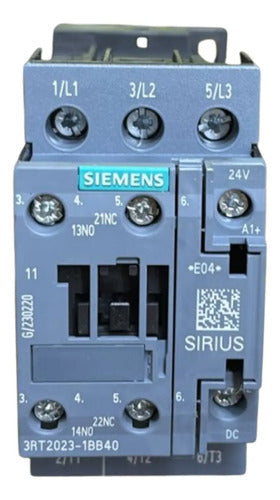 Contator Tripolar 9a 24vca/vcc 1na+1nf 3rt2023-1bb40 Siemens 24vca/vcc