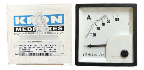 Amperimetro Fm72pc 72x72mm 50/100/5a Travamento Em 18a Kron