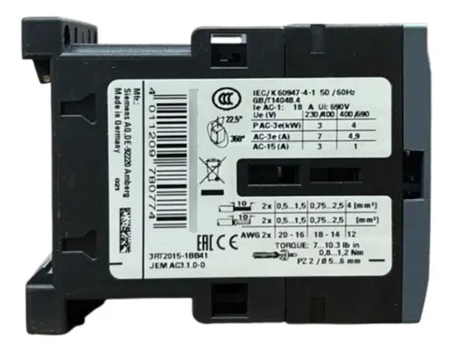 Contator 7a 24v 1na 3rt2015-1bb41 Siemens 24vcc