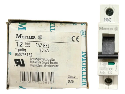 Kit Com 3 Peças: Disjuntor Unipolar Faz-b32 32a Moeller