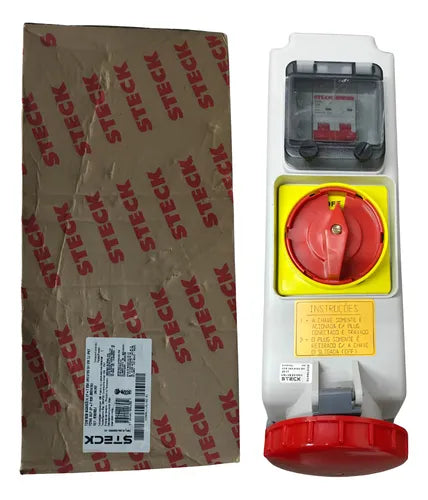 Tomada Sobrepor Surelock 2p+t 63a 380/415v 9h S3509dj Steck Vermelho