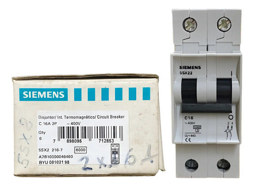 Disjuntor 2p 5sx2216-7 16a Siemens