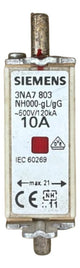 Kit Com 2: Fusível Nh000 Retardado 10a 500v 3na7803 Siemens 500v