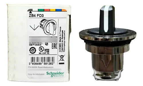 Cabeçote Comutador 3 Posições Fixas Faceado Zb4fd3 Schneider Metálico 0