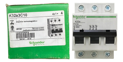 Kit C/ 2: Disjuntor Termomagnetico 3p 10a K32a3c10 Schneider