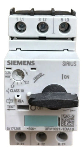 Disjuntor Motor 3rv1021-1da10 2,2-3,2a Siemens Não Informado 50/60hz