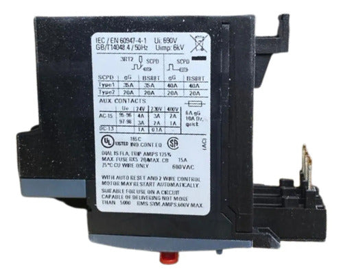 Relé De Sobrecarga 3ru2116-1fc0 3,5-5a Siemens  690v
