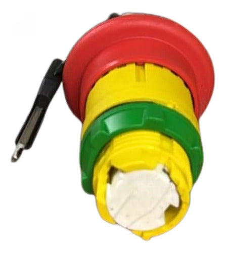 Botao 22mm Plastico Com Chave Xb5as145 Schneider Amarelo E Vermelho -