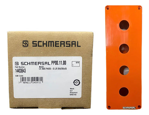 Botoeira De Plástico Absp4 C/ 4 Furos De 22mm Ace Schmersal Laranja