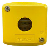 Botoeira De Comando 22mm Amarela 1 Furo Xalk01 Schneider Amarelo E Cinza