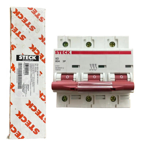Disjuntor Tripolar Sdd3c80 80a Curva C Steck