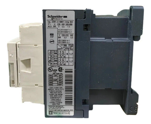 Contator Tripolar 12a 1na + 1nf 220vca Lc1d12m7 Schneider 220v Ca