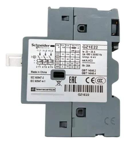 Disjuntor Motor Termomagnetico 20 - 25a Gz1e22 Schneider 690v 50/60 Hz