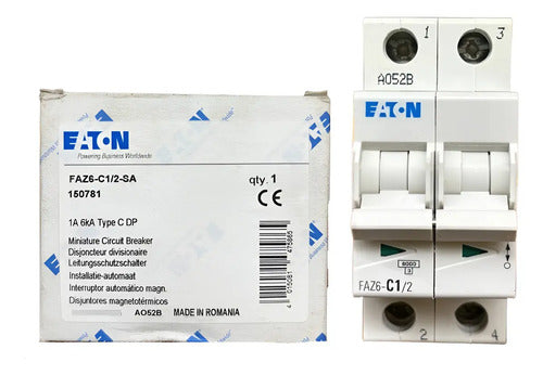 Disjuntor Bipolar Faz6-c1/2-sa 1a 6ka Eaton