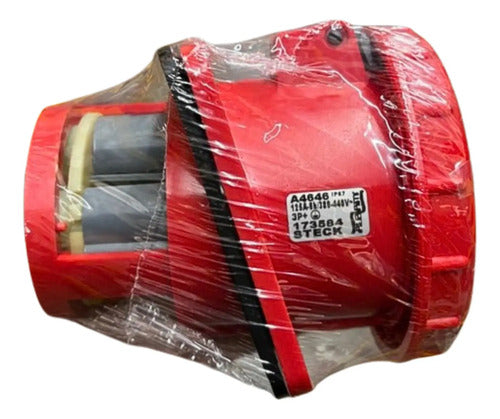 Tomada A4646 125a 3p+t 380/440v Vermelha Ip67 Steck Vermelho