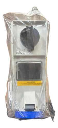 Tomada S4009b 16a 3p+t 200/250v Az Steck Azul