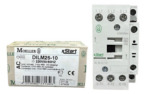 Contator Tripolar Dilm25-10 30a 220v 50/60hz Moeller 220v