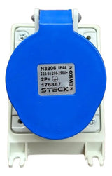 Kit Com 2: Tomada N3206 32a 2p+t 200/250v 6h Azul Steck Azul