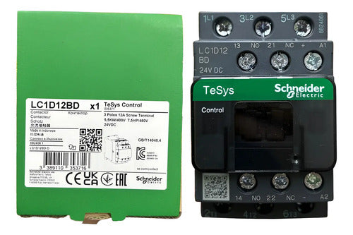 Contator Tripolar 12a 1na+1nf 24vcc Lc1d12bd Schneider 24vcc