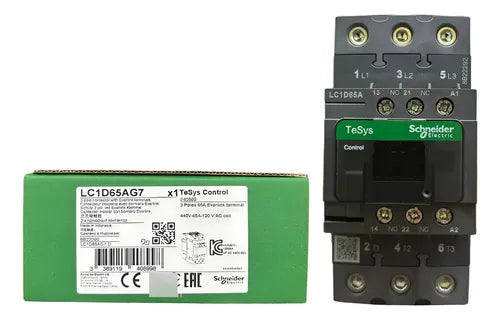 Contator Tesys 3p Ac-3 120vca 1na+1nf Lc1d65ag7 Schneider 120v
