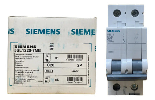 Kit Com 2: Disjuntor 2p 20a Curva C 5sl1220-7mb Siemens