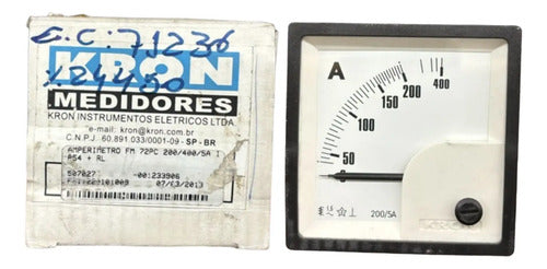 Amperímetro Fm72pc 72x72 200/400/5a Sem Travamento Ip54 Kron