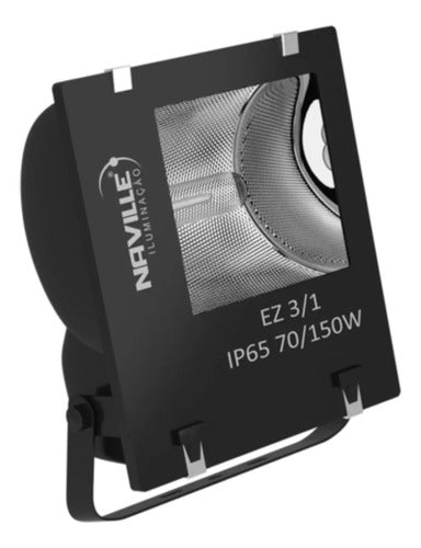 Projetor Retangular 70/150w Ez3/1 E27 220v Pt Ip65 Naville Preto