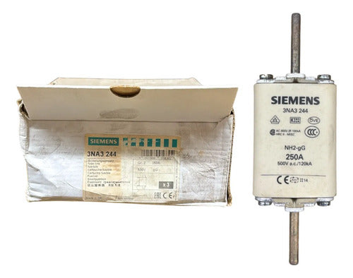 Fusível Nh02 Retardado 250a 500v 3na3244 Siemens 500v
