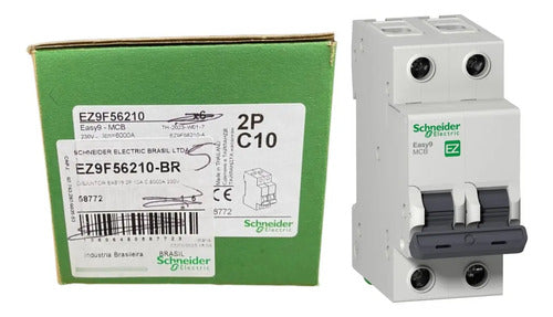 Disjuntor Easy9 2p 10a 6ka 400v Curva C Ez9f56210 Schneider 400v 50 60 Hz