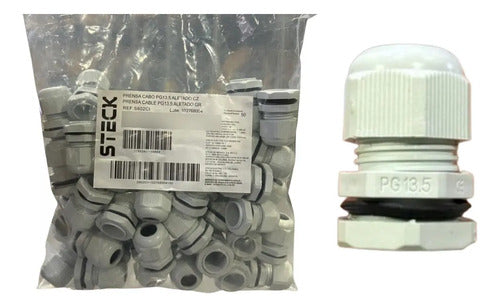 Kit Com 30 Peças: Prensa Cabo S802ci Cinza Pg13,5 Steck