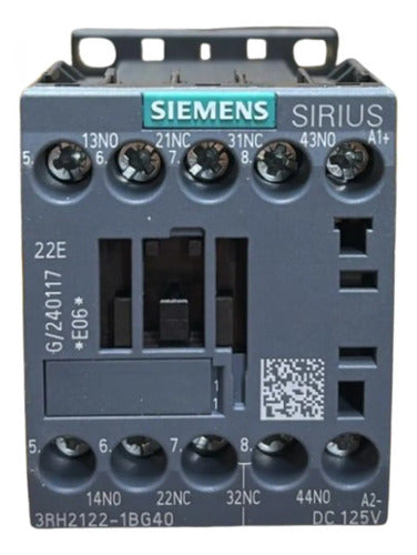 Contator 125v 10a 2na+2nf 3rh2122-1bg40 Siemens 125v