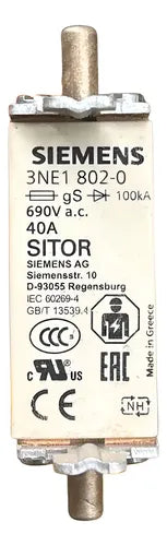 Elemento Fusível Sitor 3ne1802-0 40a Siemens 690v