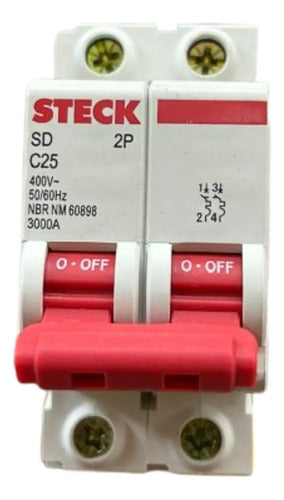 Kit Com 2: Disjuntor Sdd62c25 2p 25a Curva C 3ka Steck