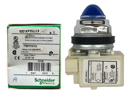Sinaleiro 30mm Azul 9001kp35lll9 Schneider Azul 24vca/cc